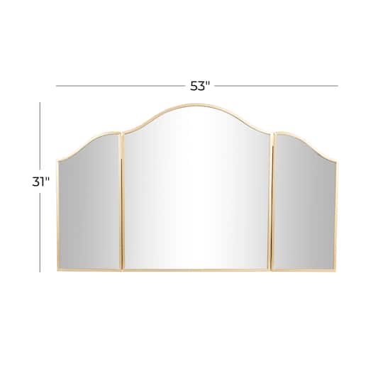 31'' Gold Traditional Metal Trifold Wall Mirror